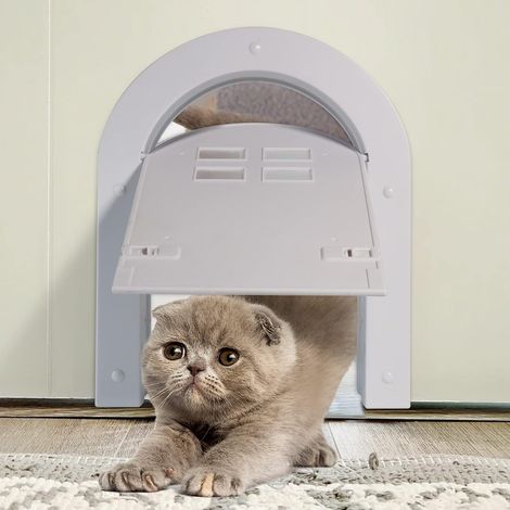 2-Way Lockable Interior Door for Cats up to 9 kg, Kittens and Small Dogs (White) (1/5)