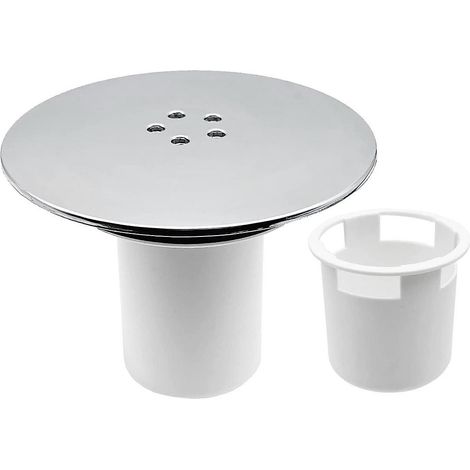 Cache-siphon de douche, cache-trou de bonde de douche 90 mm/115 mm, finition chromée (1/5)