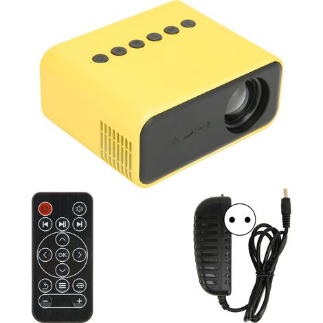 Projecteur Mini Portable pour Téléphone, Projection Écran Maison Cinéma, 100‑240V Prise UE Jaune (1/5)