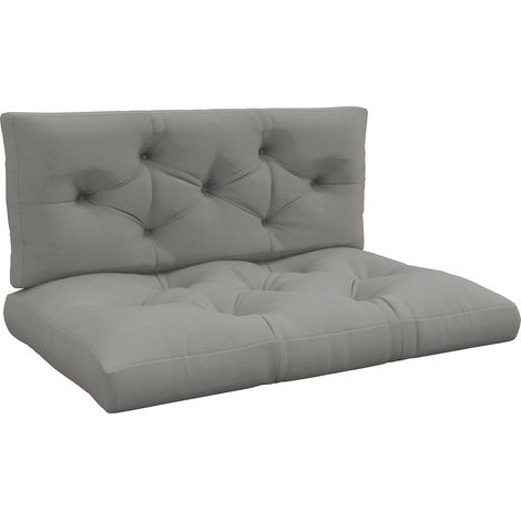 Sitzpolster Sitzkissen Polsterauflage, mit Knopfheftung, 120 x 80 x 12 cm, Grau