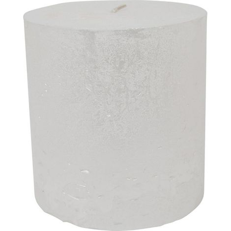 Libra Rustica Pillar Candle - Paraffin - L10 x W10 x H10 cm - Pearl/White