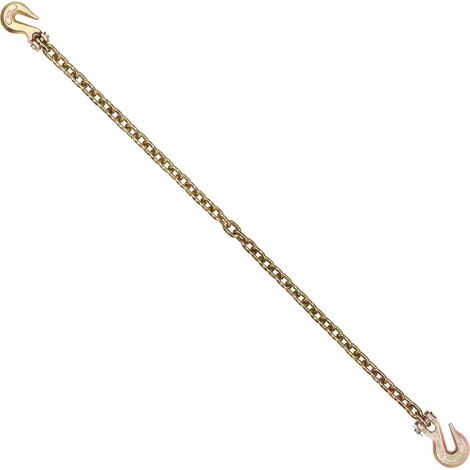 Mophorn Catena di traino con ganci a forcella Confezione da 2 catene di trasporto G80 8 mm x 316 cm, carico catena per tronchi 2,22 tonnellate, per il fissaggio di attrezzature per carro attrezzi (1/5)