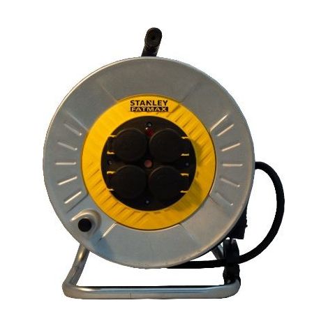 STANLEY 6324 Enrouleur prolongateur 40m H05VV-F 31.5 mm2- Tambour en métal -IP44 -équipé d'un disjoncteur thermique-