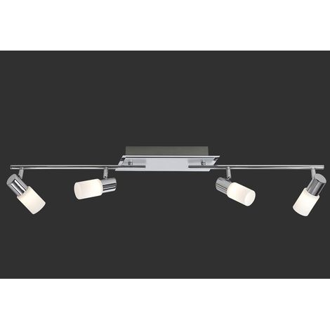 4-flammiger LED Deckenstrahler CLAPTON mit Glasschirmen, Breite 96cm (1/5)