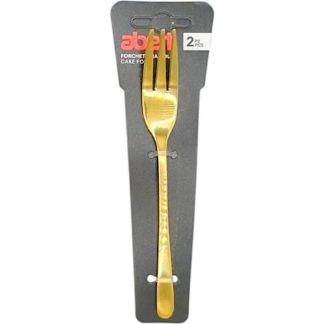 Abert set 2 pz forchettina dolce Bean gold acciaio inox 18/c PVD oro lucido