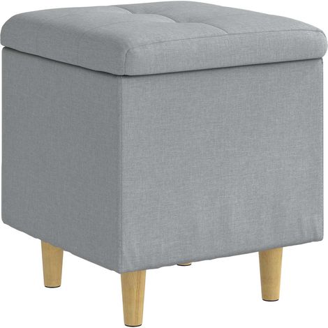 vidaXL  Ottoman with Storage  Light Grey 40 x 40 x 45 cm Fabric