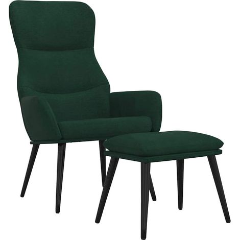 Maison Exclusive - Relaxsessel mit Hocker Dunkelgrün Stoff (1/5)