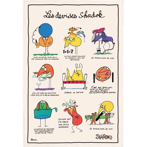 Torchon de Cuisine Devises 100% Coton Essuie-Vaisselle Écru 48 x 72 cm - PANGIVO (1/2)