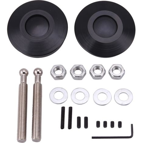 Dekorative Motorhaubenverriegelung aus Aluminiumlegierung, Schnellverschluss, 62 mm Durchmesser, unsichtbare Motorhaubenverriegelung – Schwarz (1/4)