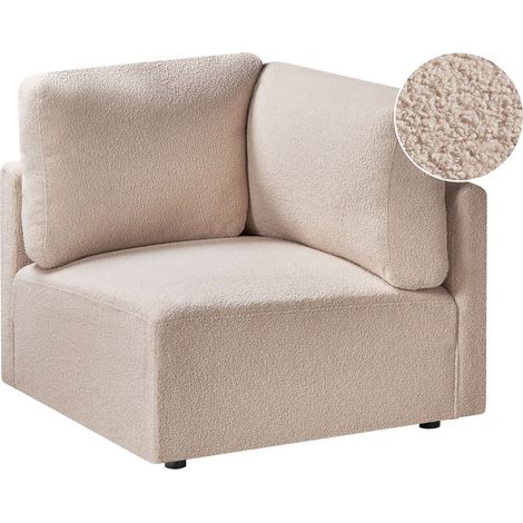 Corner Module Beige Boucle Upholstery 1-Seat Sofa Section Modern Style Living Room MESNALI (1/5)