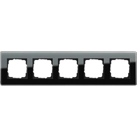 GIRA 021505 CORNICE DI FINITURA 5 VIE VETRO NERO SPIRIT