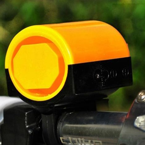 Sonnette de vélo de montagne électrique, avertisseur sonore jaune pour guidon de vélo tout-terrain (1/4)
