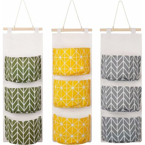 Green Mobility-Sac de Rangement Suspendu Étanche Panier Pochette de Rangement Avec 3 Poches Convient à la Cuisine à la Salle de Bain Au Bureau (1/5)