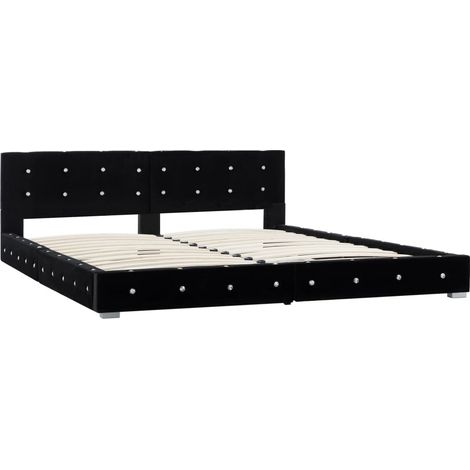 Estructura de cama sin colchón terciopelo negro 180x200 cm vidaXL (1/4)