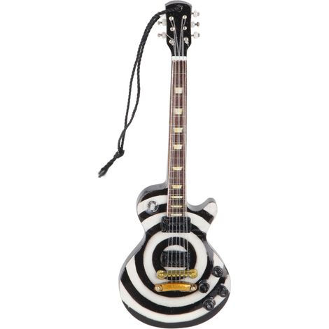 Guitare décorative miniature réaliste en bois avec cordon, modèle électrique pour chambre salon bureau (1/5)