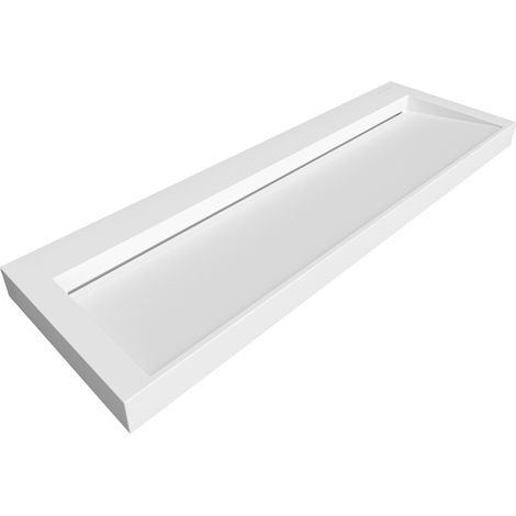Plan vasque Solid Surface Balneo VELORIA blanc 140 cm (1/5)