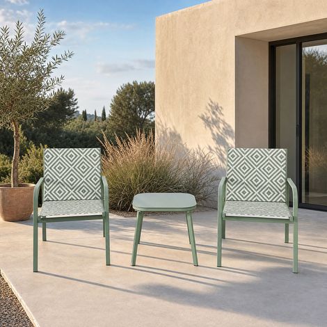 Salon de Jardin - HOME DECO FACTORY - MEXICO - Graphique - Compact - Vert (1/2)