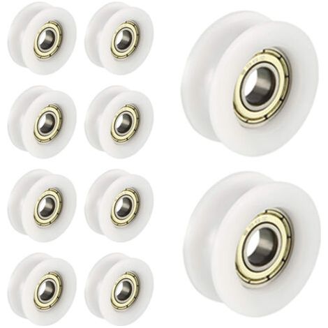 10 Stück oder Kunststoff-Nylon, integrierte 608-Lager, Rillenkugeln, 6 30 10 mm Führungsrolle
