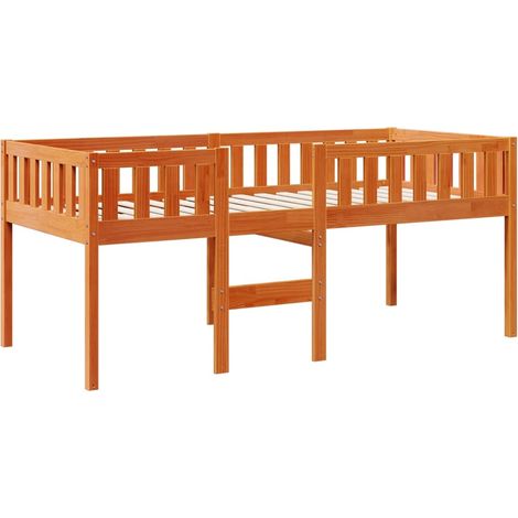 vidaXL Lit pour enfants sans matelas cire marron 90x200 cm pin massif (1/5)