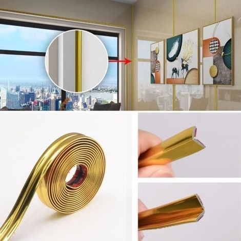 Bande de transition de sol en PVC avec design réglable pour barre de porte - doré (1/3)