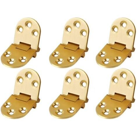 6pcs Plat Porte Cabinet pliable Charnières Tanble,Table machine coudrecharnière Flip pliable Alliage zinc,Flip Top Charnière avec,gold (1/5)