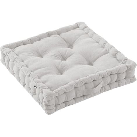 SOPHIE - Coussin de Sol 50x50cm Coton Coloris Nuage (1/3)