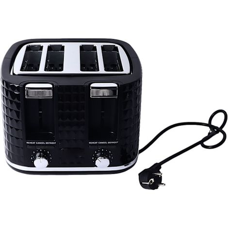 Stainless steel toaster with 4 slices, multifunctional, adjustable bread toasting degree (1/5)