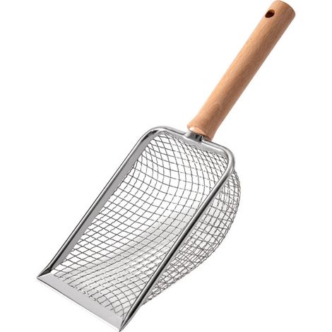 Pelle À Litière - Acier Inoxydable - Manche En Bois De Hêtre - Pour Chat Et Petit Animal - 1 Pièce (1/5)