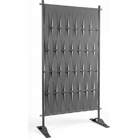 Paravent außen graue Gurte dekorativer Clustra 80 x 150 cm Gurte und Metall anthrazitgrau