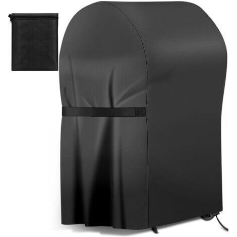 Housse de barbecue, tissu Oxford 420D, imperméable, anti-poussière et résistant aux UV, avec bandes auto-adhésives et sac de rangement (77 x 67 x 110 cm)