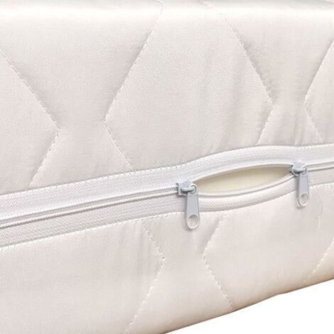 Housse de matelas 80x190x18cm matelassée antiallergique en microfibre blanc (1/5)
