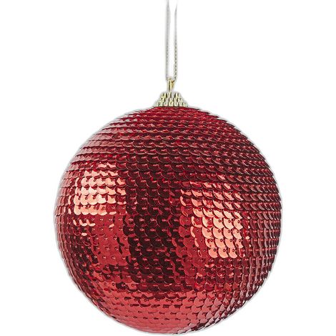 Pallina per albero di Natale squamata, colore Rosso, Ø 10 cm