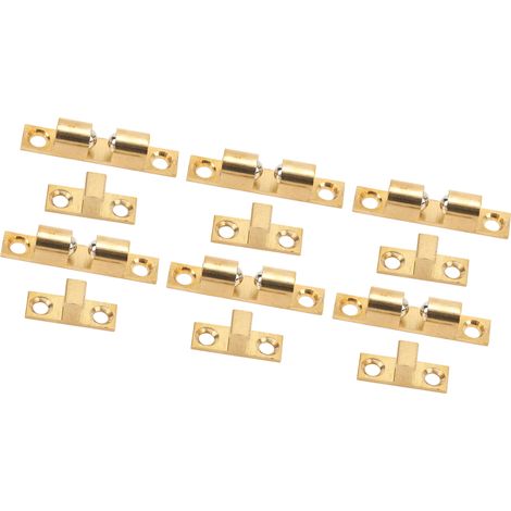 Lot de 6 loquets de porte de placard en laiton, avec vis dorée, pour la plupart des placards (50 mm / 2 pouces). (1/5)