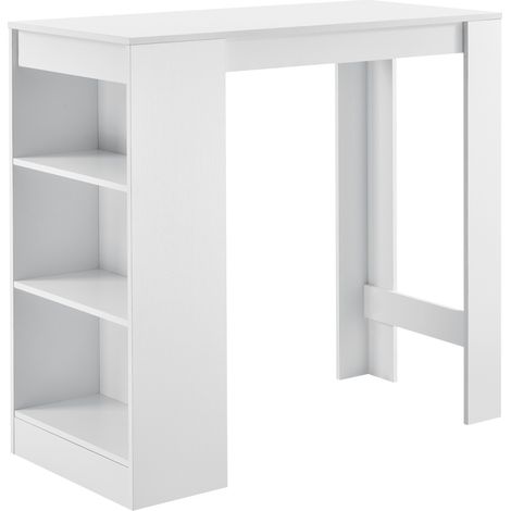 Bartisch Kouvola mit 3 Fächern 110x50x103 cm Weiß [en.casa]