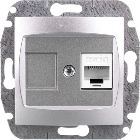 Carla Einzel-Computerbuchse RJ45 Cat 5e Silber 1748-16