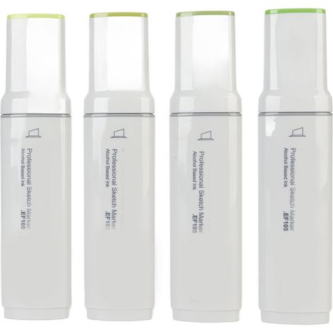 Marqueur à pointe large rechargeable, encre alcool, pour graffiti et peinture extérieure, série jaune et verte (1/5)