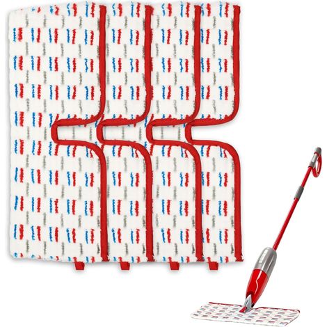 Serpillière Recharge pour, Lot de 4 Serpillère Microfibre, Lavable et Réutilisable, Compatible avec Vileda 1-2 Spraymax Spray Wiper, Adaptée à Toutes Surfaces Dures (1/5)