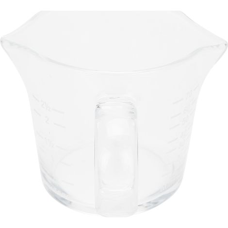 Tasse à café en verre borosilicate graduée 70ml avec double bec verseur fait main