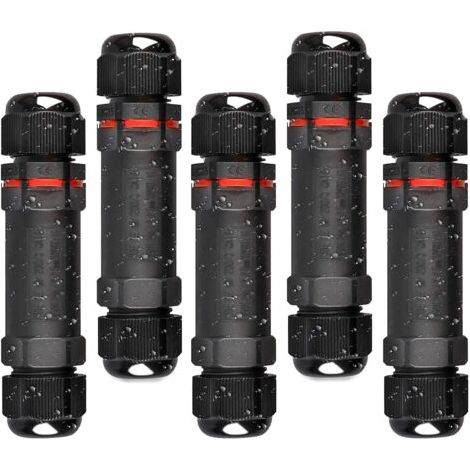QORVA-Boîte de dérivation étanche 5 pcs – Connecteurs électriques IP68 pour câbles Ø 1mm-13mm – Taux de courant 24A, tension 450V