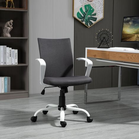 Fauteuil de bureau pivotant ergonomique à hauteur réglable, 61 x 61 x 89-99 cm, gris foncé (1/5)