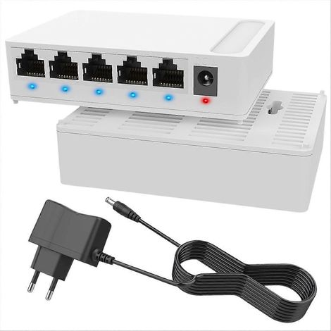 Commutateur Ethernet réseau 5 ports 1000 Mbps avec VLAN, alimentation 5 V, répartiteur réseau domestique pour bureau et domicile, prise européenne (1/5)