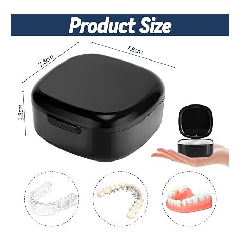 Boîte de rangement pour prothèses dentaires avec tami (Noir) (1/4)