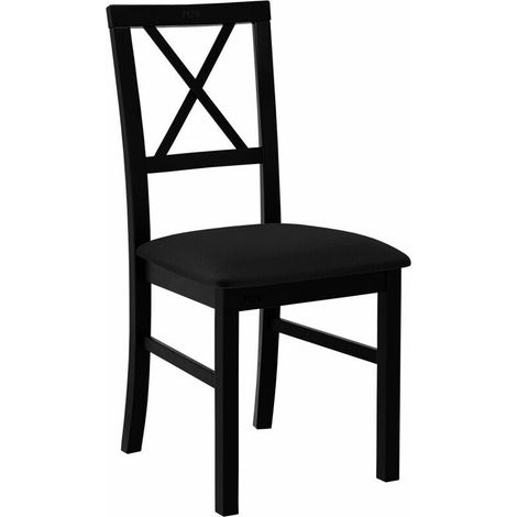 Chaise Victorville 156, Noir, 93x43x52cm, Tissu, En bois, Bois, Mobilier déjà assemblé (1/4)