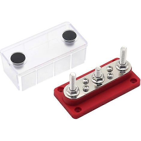 48V 150A Verteilerblock, Sammelschiene mit Abdeckung, 3x 5/16 Elektrischer Klemmenblock für Solar- und Schiffssysteme