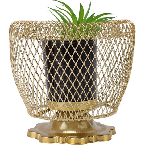 Plante artificielle décorative, petit bureau factice moderne et esthétique pour la maison ou le bureau, en fer plaqué or (1/5)
