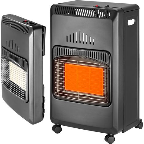 Stufa a Gas Pieghevole Bombola GPL Slim 15 Kg In Metallo Nero 3 Potenze 4 Ruote