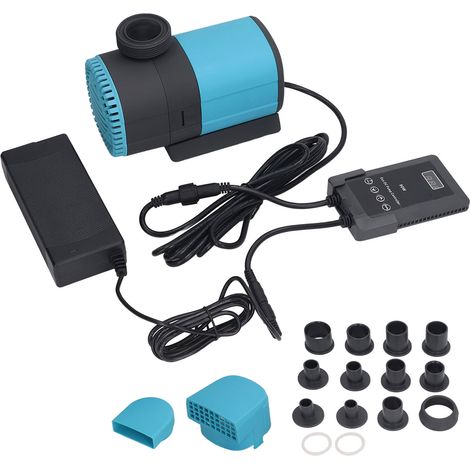 Pompe submersible à ondes sinusoïdales 90W, débit 1200L/h, hauteur de refoulement 6m, avec transformateur AC100-240V vers DC24V, pour aquarium, fontaine et bassin. (1/5)
