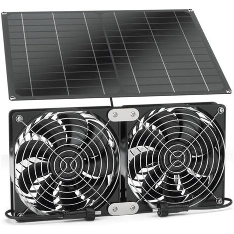 Panneau solaire facile à utiliser avec ventilateur étanche, parfait pour le refroidissement des espaces extérieurs (1/5)