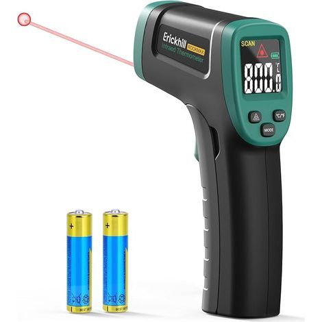 Thermomètre infrarouge -50 °C à 800 °C, thermomètre laser numérique sans contact avec écran LCD, émissivité réglable - Convient pour la cuisson, les grillades, la congélation et l'industrie (1/5)