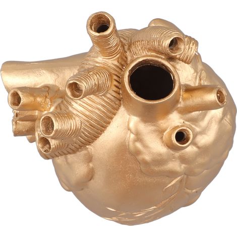 Vases en résine en forme de cœur, sculptures originales, vases à fleurs artistiques en résine dorée, décoration de bureau pour salon (1/5)